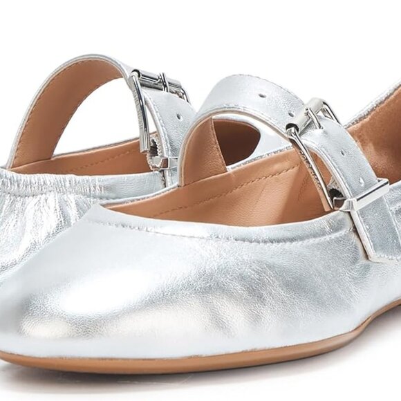 NIB Cole Haan Graclyn Mary Jane Ballet Flats – Silver Leather, Size on tag 9.5 - Picture 3 of 10